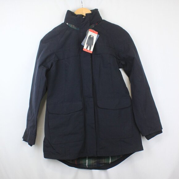 Pendleton Navy Blue Plaid Lined Hooded Rain Coat Jacket - Picture 4 of 15